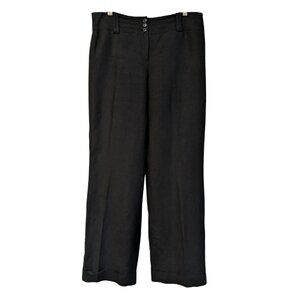 Ann Taylor Women's Signature Fit Dress Pants, Black, Size 10 Petite, Linen Blend